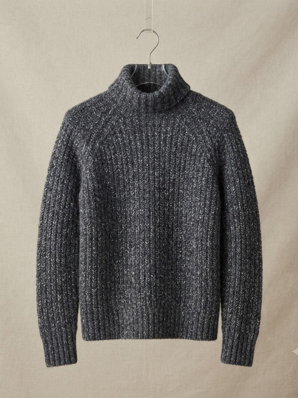 Old Navy Women's Gray/Blue Marled Wool-Blend Turtleneck Sweater - Size Small (S)